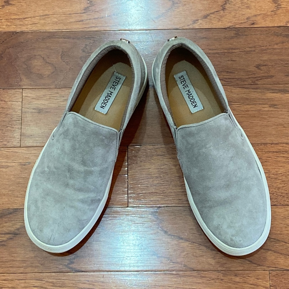 Steve Madden Gills Grey Suede Slip on Sneakers